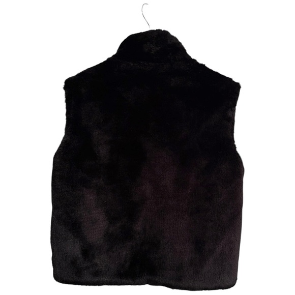 New York and Company Black Faux Fur Vest size Large - Picture 3 of 6